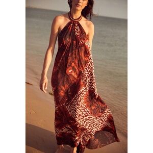 Johanna Ortiz Maxi Halter Floral Victoria Falls Dress